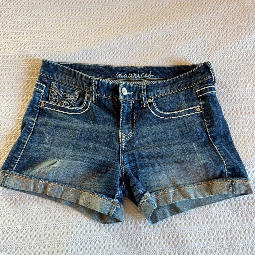 Maurices Dark Blue Denim Jean Shorts